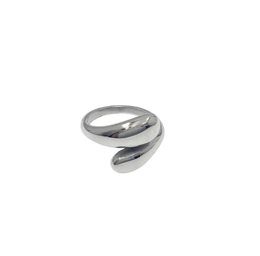 Anello in acciaio contrarie bombato
