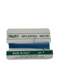 Filo infilaperle con ago colore azzurro Turchese  in nylon per collane bracciali nailon varie misure