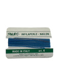 Filo infilaperle con ago colore azzurro Turchese  in nylon per collane bracciali nailon varie misure
