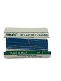 Filo infilaperle con ago colore azzurro Turchese  in nylon per collane bracciali nailon varie misure