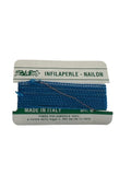 Filo infilaperle con ago colore azzurro Turchese  in nylon per collane bracciali nailon varie misure
