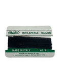 Filo infilaperle con ago colore Blu  in nylon per collane bracciali nailon varie misure