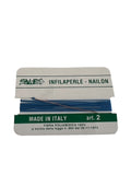 Filo infilaperle con ago colore azzurro Turchese  in nylon per collane bracciali nailon varie misure