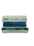 Filo infilaperle con ago colore azzurro Turchese  in nylon per collane bracciali nailon varie misure
