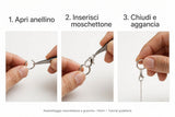 Moschettone in acciaio inossidabile da 1,0 cm confezione da 20 pz.