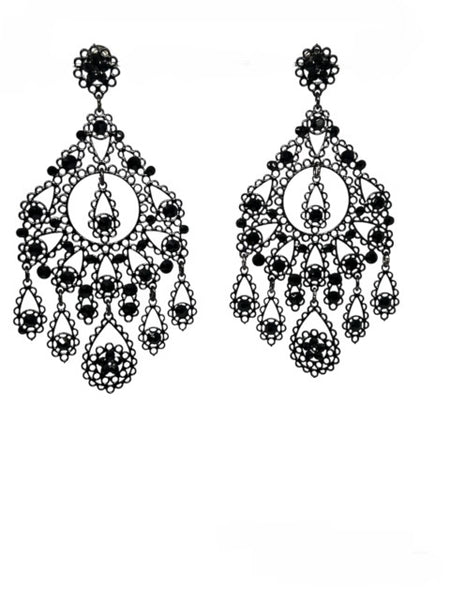 Orecchini pendenti lunghi in alluminio color argento