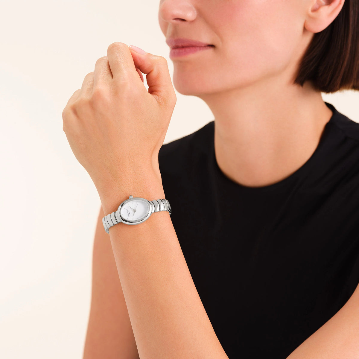 Orologio Rosefield Ovale argento bianco