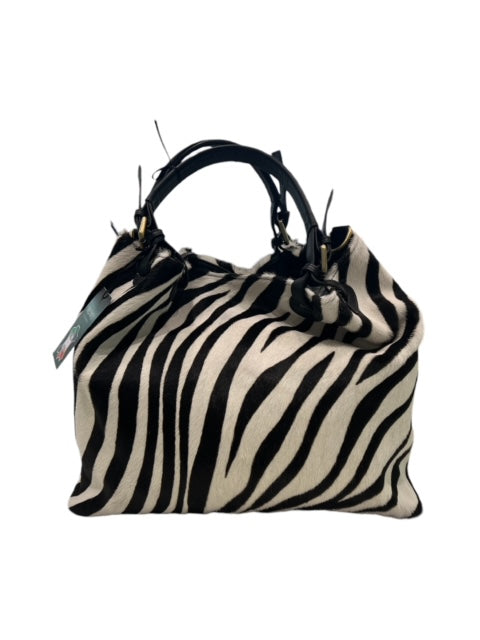 Borsa in vera pelle zebrata