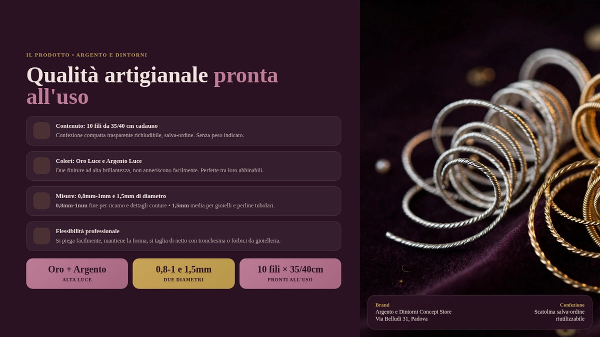 Canottiglia Canutiglia filo francese tubetto finitura per infilare collane RAME-ORO ROSA- ROSE' 1,00 mm cm. 35-38 circa