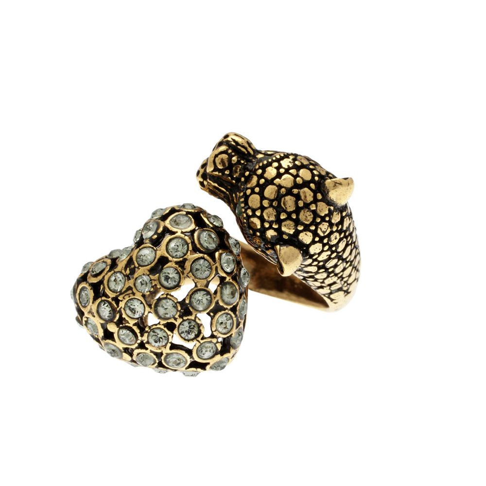 Anello Alcozer Contrariè Pantera e Cuore