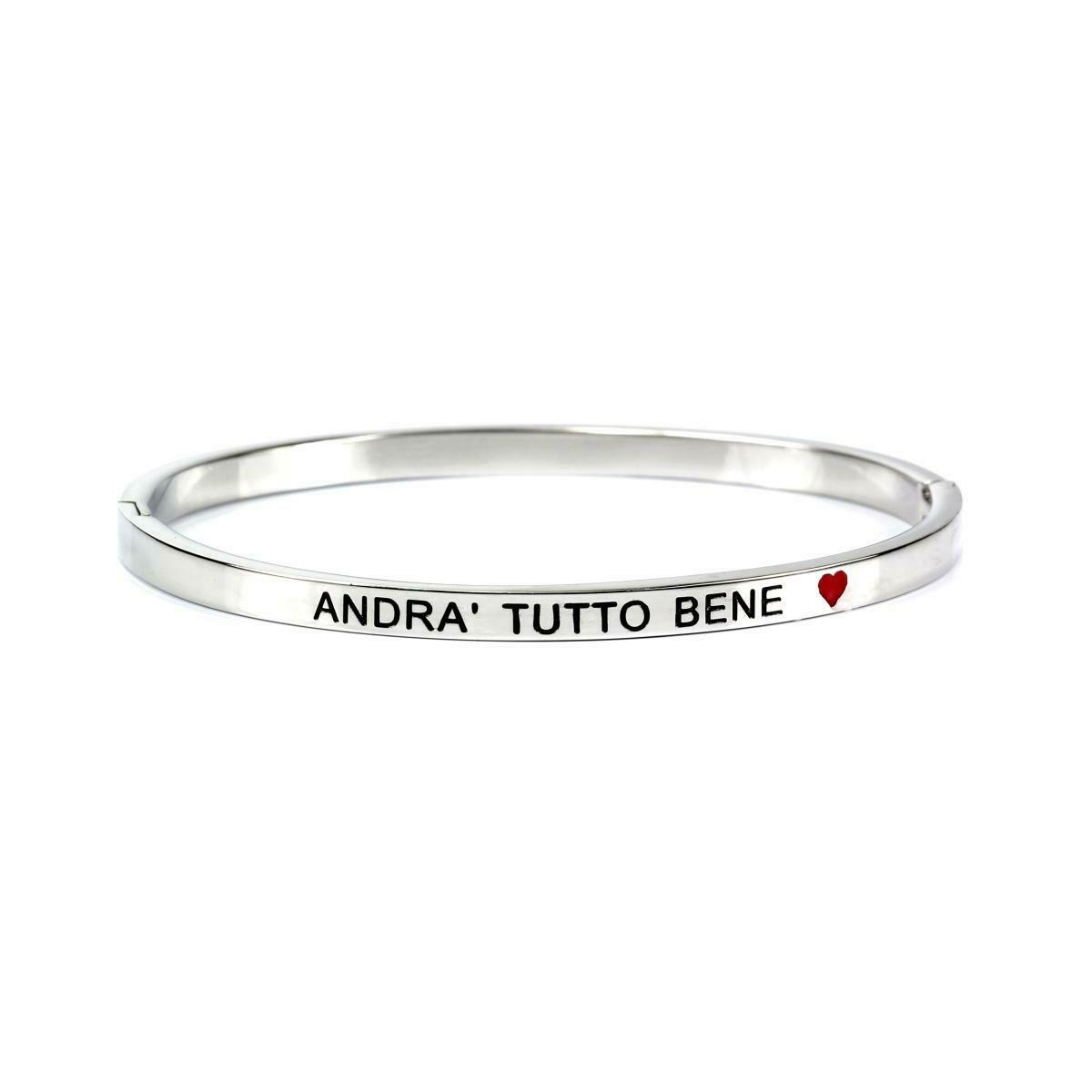 Bracciale braccialetto con scritta frase in acciaio argento e dintorni 