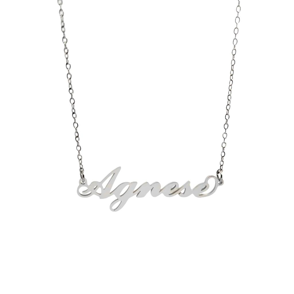 Collana in acciaio con il nome   A-G