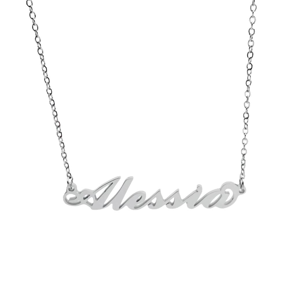 Collana in acciaio con il nome   A-G