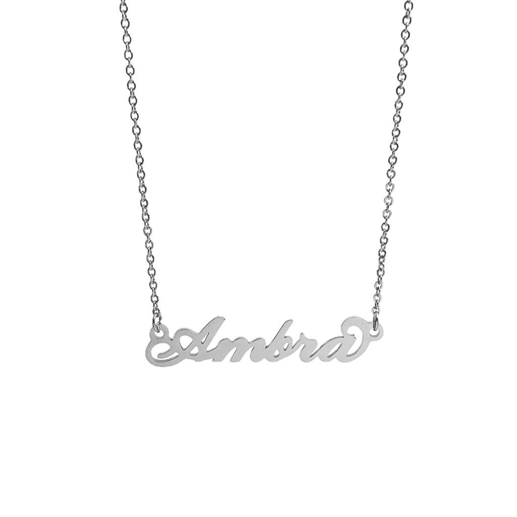 Collana in acciaio con il nome   A-G