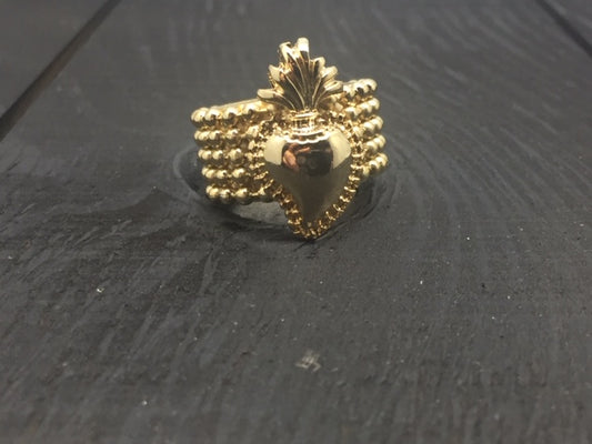 anello sacro cuore  colore oro 