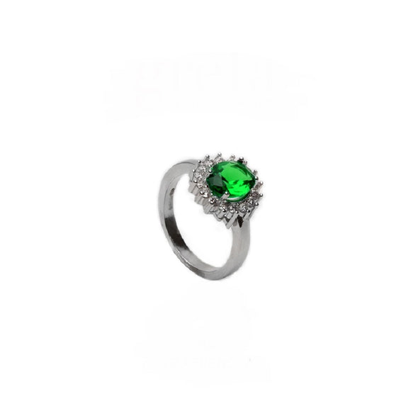 anello argento pietra verde smeraldo principessa kate