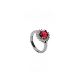 anello argento pietra rossa rubino principessa kate