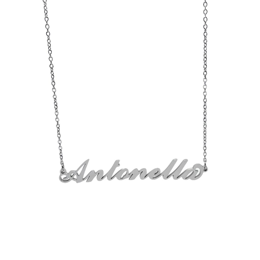 Collana in acciaio con il nome   A-G