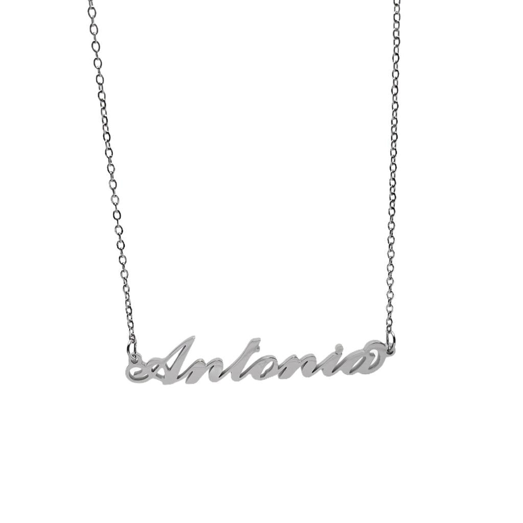 Collana in acciaio con il nome   A-G