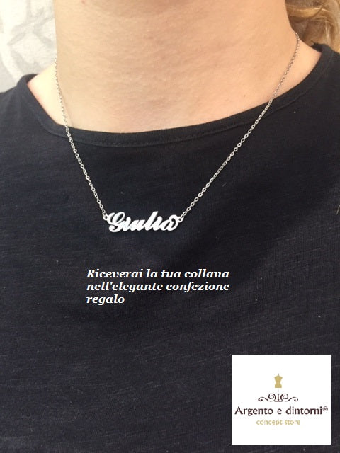 Collana in acciaio con il nome   A-G