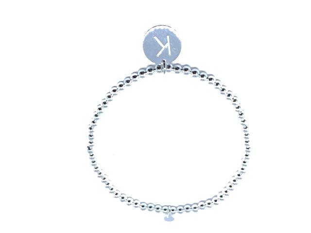 Bracciale iniziale in argento 925 ‰ con lettera iniziale elasticizzati