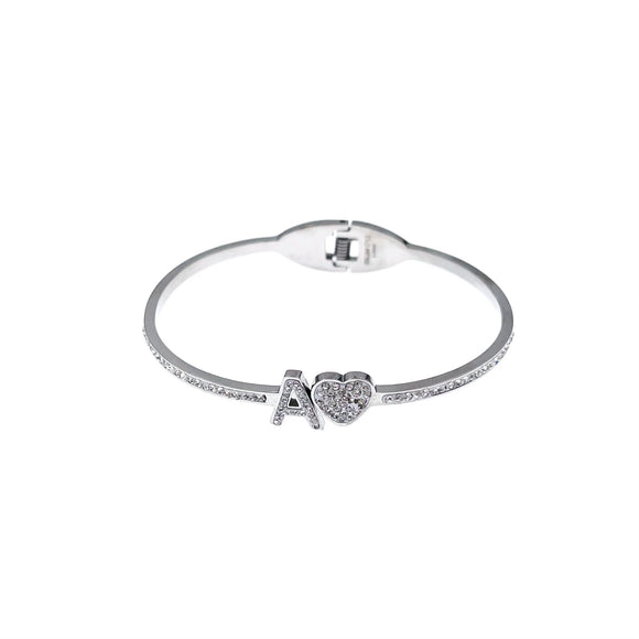 Bracciale rigido in argento 925 personalizzabile con le iniziali Bracciale rigido in argento 925 personalizzabile con le iniziali