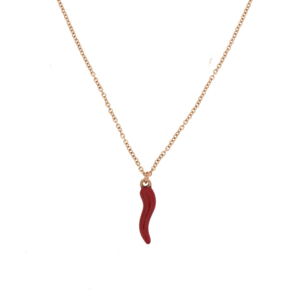 Collana cornetto doppio cornetto porta fortuna
