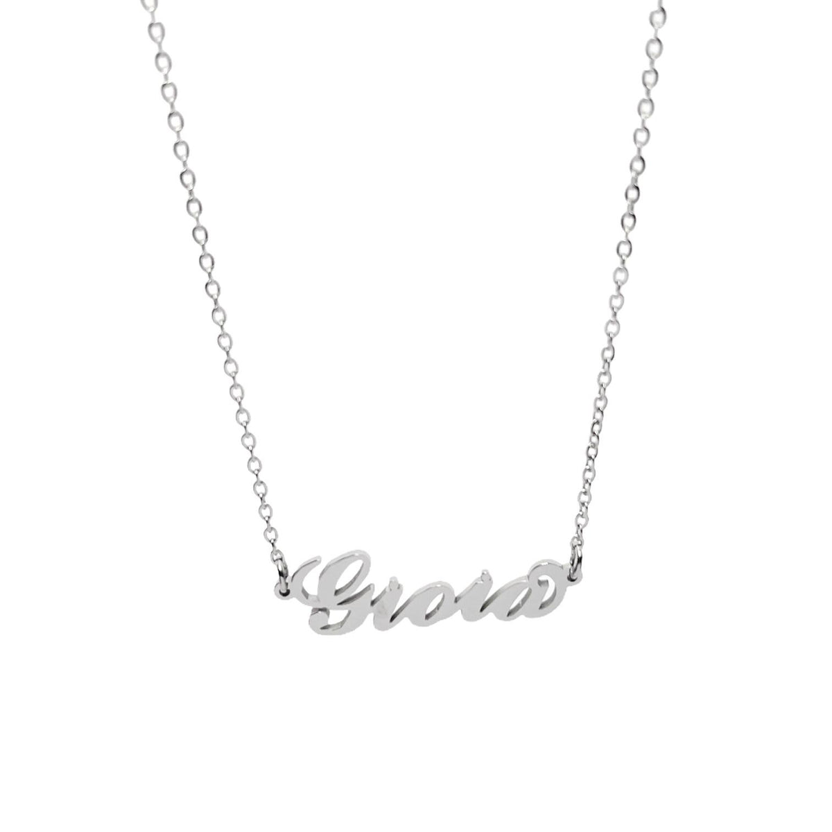 Collana in acciaio con il nome   A-G
