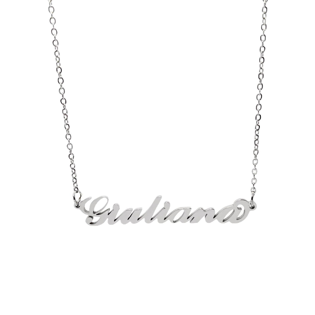 Collana in acciaio con il nome   A-G