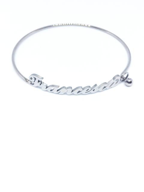 Bracciale rigido con nome Francesca in acciaio inossidabile anallergico