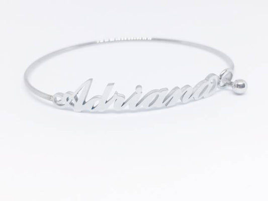 Bracciale rigido con nome Adriana in acciaio inossidabile anallergico