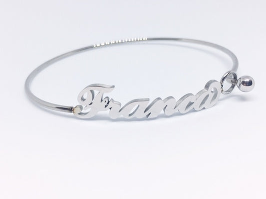 Bracciale rigido con nome Franca in acciaio inossidabile anallergico