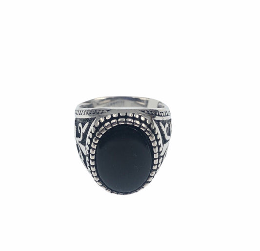 anello uomo onice nero