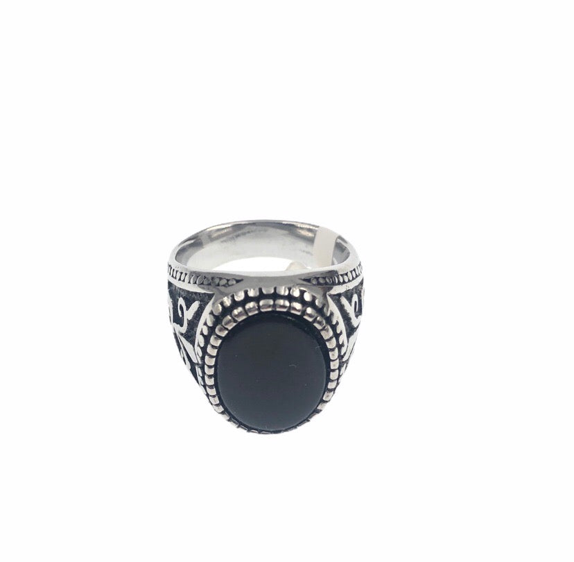 anello uomo onice nero