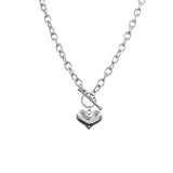 Collana girocollo in acciaio con cuore bombato