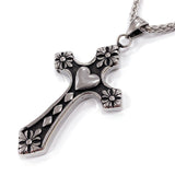Collana catena in acciaio uomo donna con croce cuore