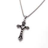 Collana catena in acciaio uomo donna con croce cuore