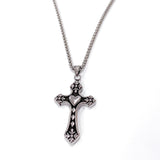 Collana catena in acciaio uomo donna con croce cuore