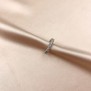Ear Cuff mono orecchino in ottone rodiato argento con cubic zirconia