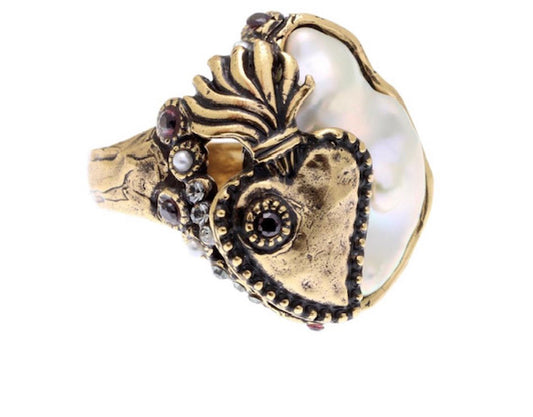 anello cuore sacro alcozer madreperla