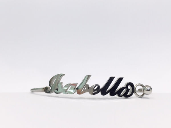 Bracciale rigido con nome Isabella in acciaio inossidabile