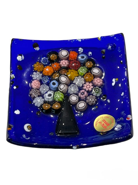 Piattino in vetro di Murano con Albero della vita