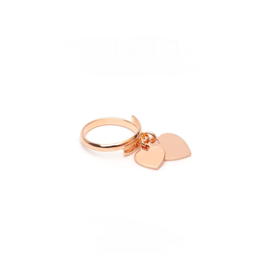 anello argento rosè doppio cuore