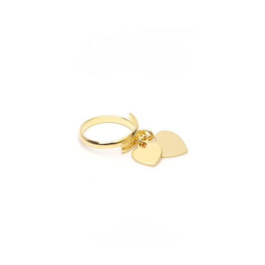 anello argento dorato doppio cuore