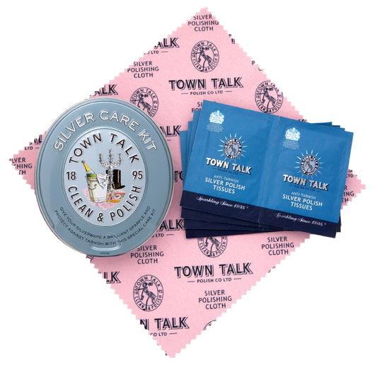Panno professionale Kit per lucidare l'argento 8 panni ed un panno grande Town Talk