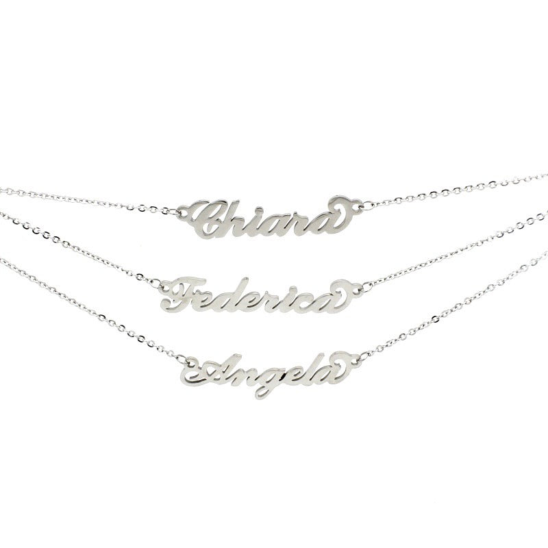 Collana in acciaio con il nome   A-G