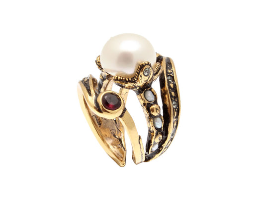 anello perla granato alcozer, anello tua alcozer,