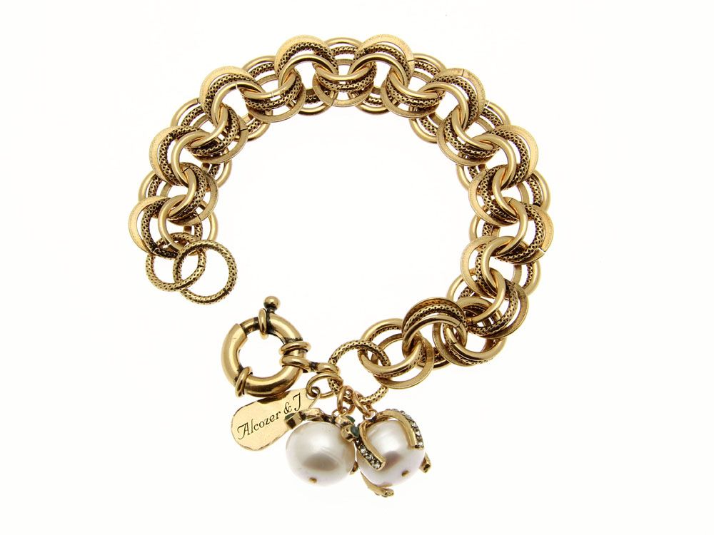 Bracciale Alcozer due perle e strass