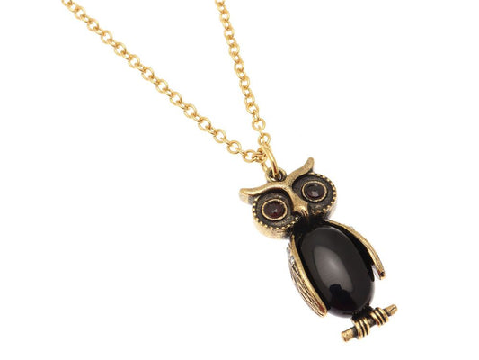 Collana Gufo di Alcozer in ottone placcato oro