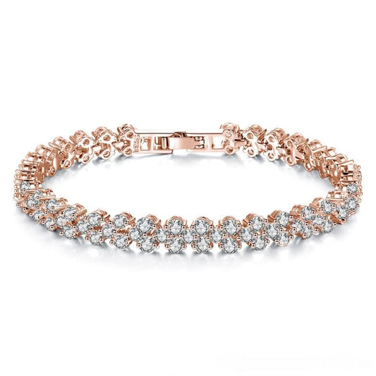 Bracciale tennis cristalli swarovsky oro rosa argento e dintorni 